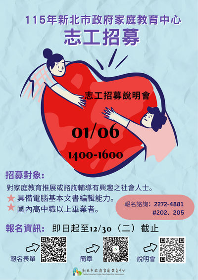 招募與培訓家庭教育志工圖片
